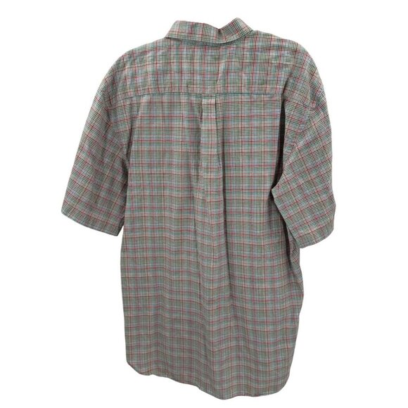 Peter Millar Multi-Color Plaid Mens Short Sleeve Button-Down Shirt Size L - Picture 3 of 5